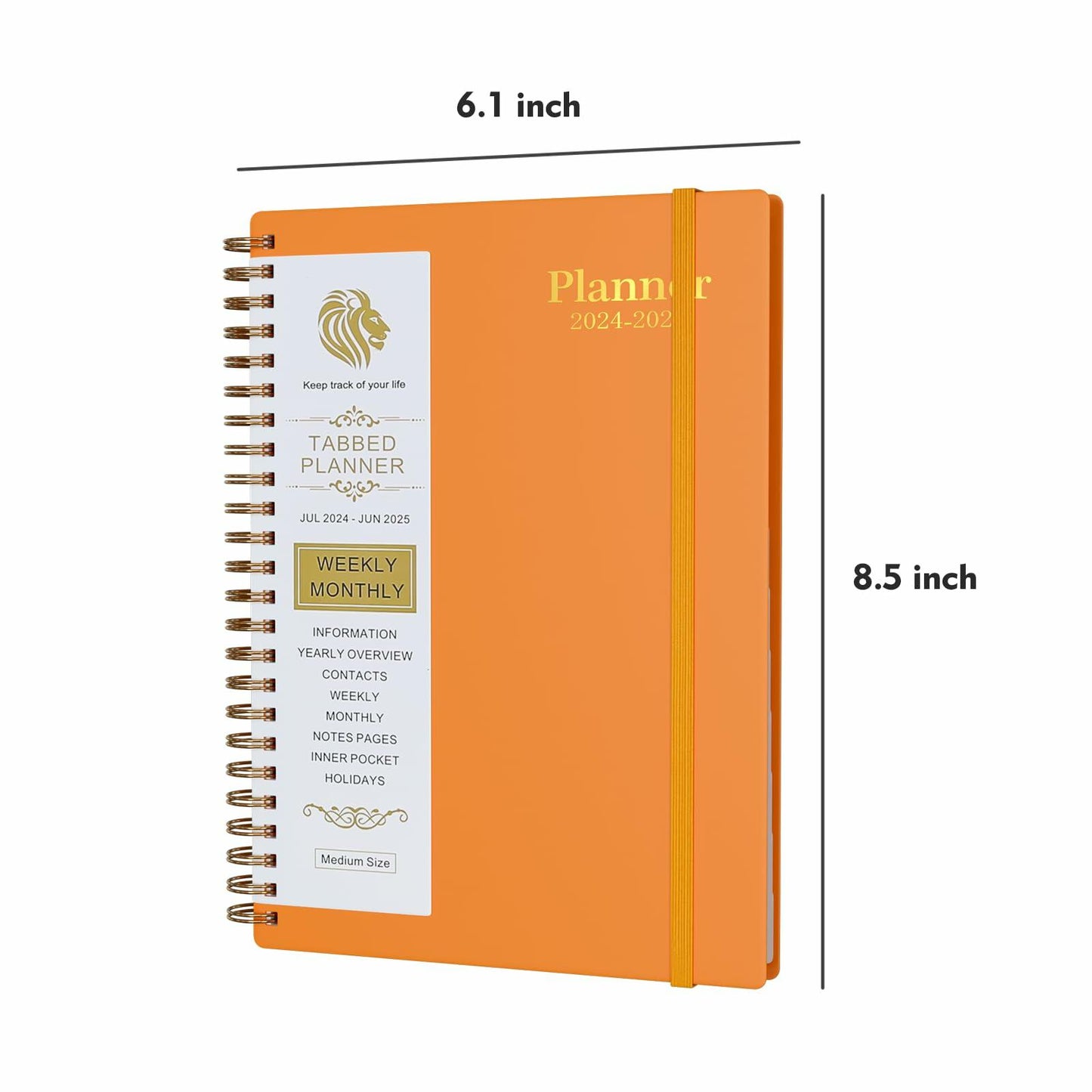 2024-2025 Academic Weekly & Monthly Planner 6.1x8.5 Yellow Flexible Hardcover