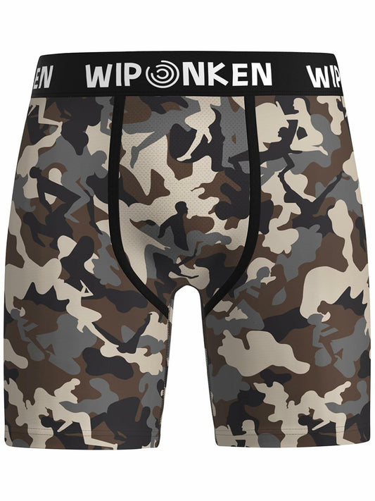 WIPONKEN Men's Boxer Briefs Camouflage Moisture Wicking No-Fly Underwear, Size M