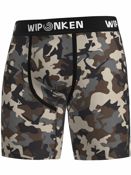 WIPONKEN Men's Boxer Briefs Camouflage Moisture Wicking No-Fly Underwear, Size M