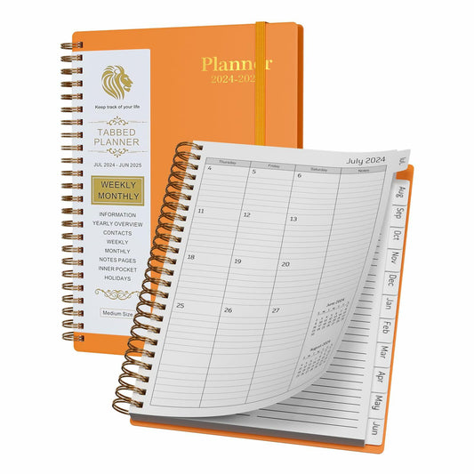 2024-2025 Academic Weekly & Monthly Planner 6.1x8.5 Yellow Flexible Hardcover