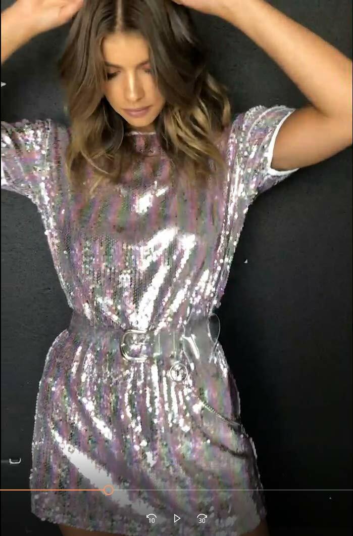 Field Day Rainbow Sequin Festival Dress Short Sleeve Size XL