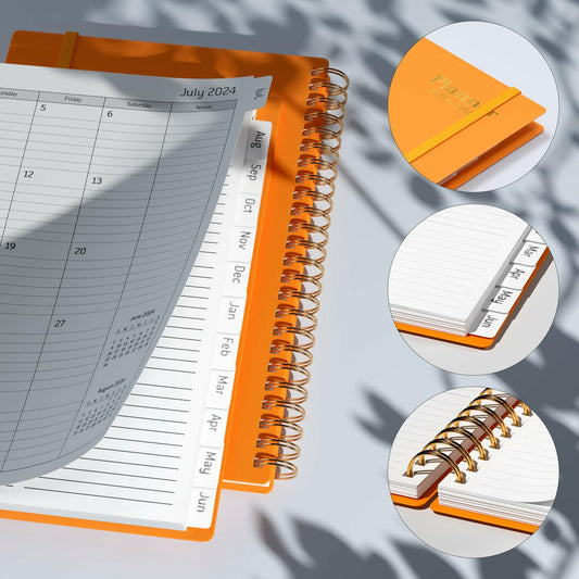 2024-2025 Academic Weekly & Monthly Planner 6.1x8.5 Yellow Flexible Hardcover