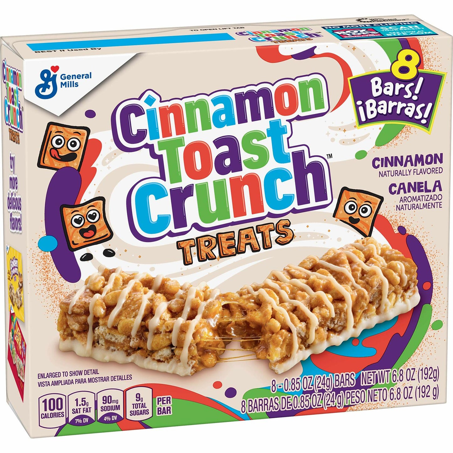 BestBy01/25 General Mills Cinnamon Toast Crunch Cereal Bars 6.8oz 8 Count