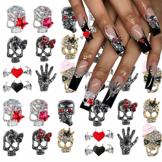 50pcs Handmade Dark Resin Bat Charms for Nails Halloween Accessories