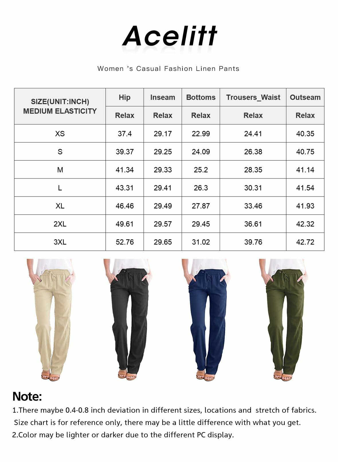 Acelitt Women's Gray High Waisted Casual Trousers Pants Large Pockets - Size L