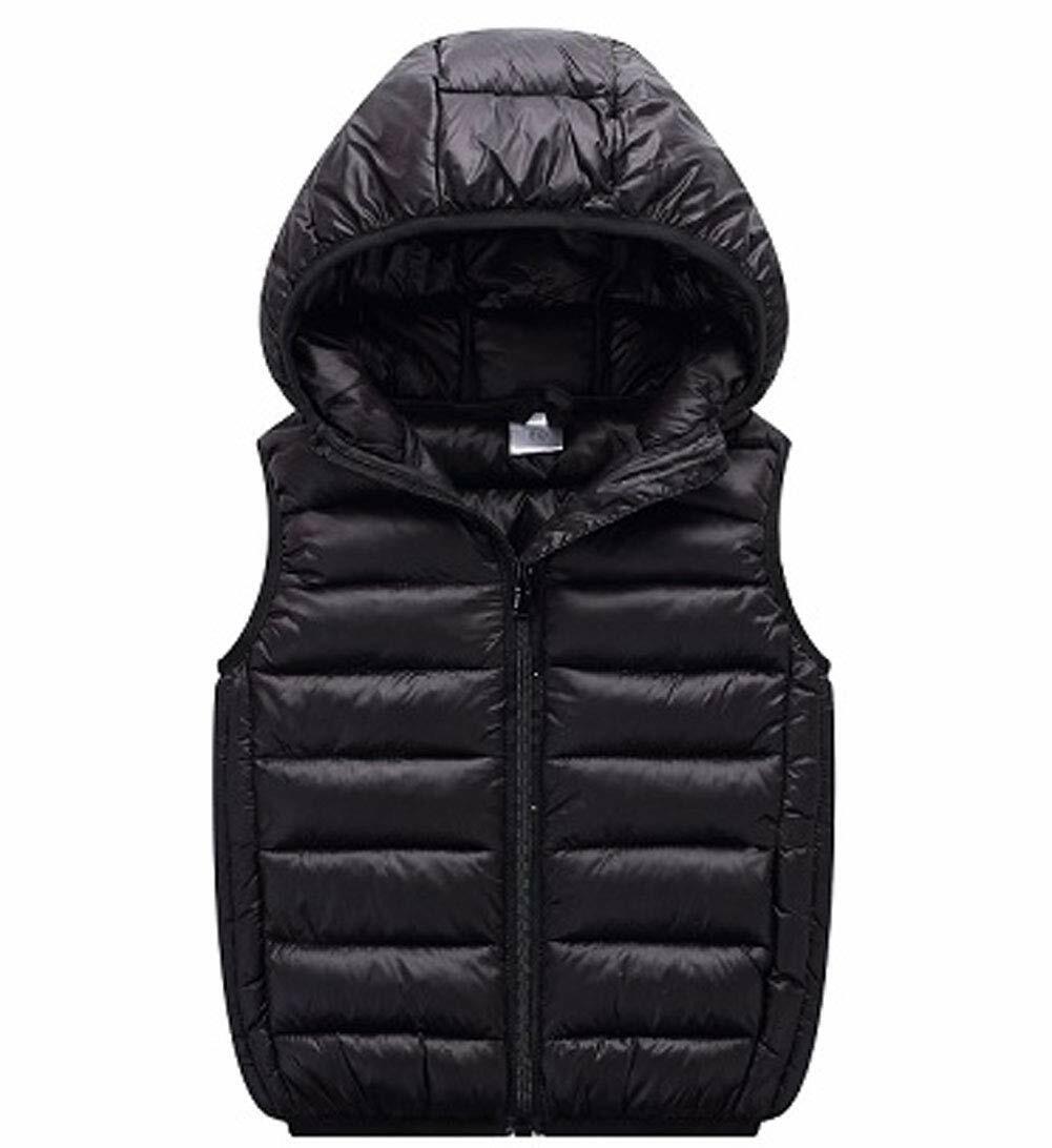 LANBAOSI Kids Winter Hooded Puffer Vest Lightweight Sleeveless Size 4T