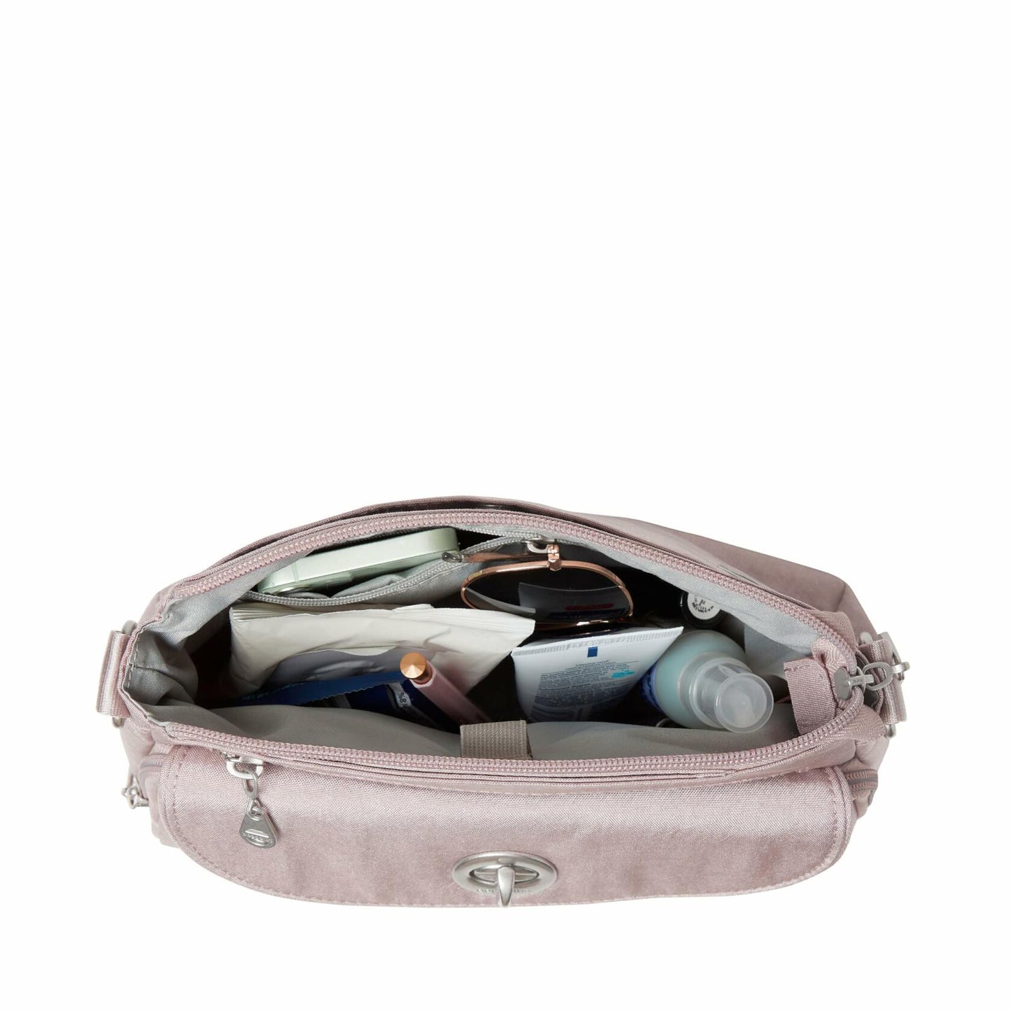 Baggallini Calais Crossbody Bag Blush Shimmer Women's Stylish Shoulder Bag