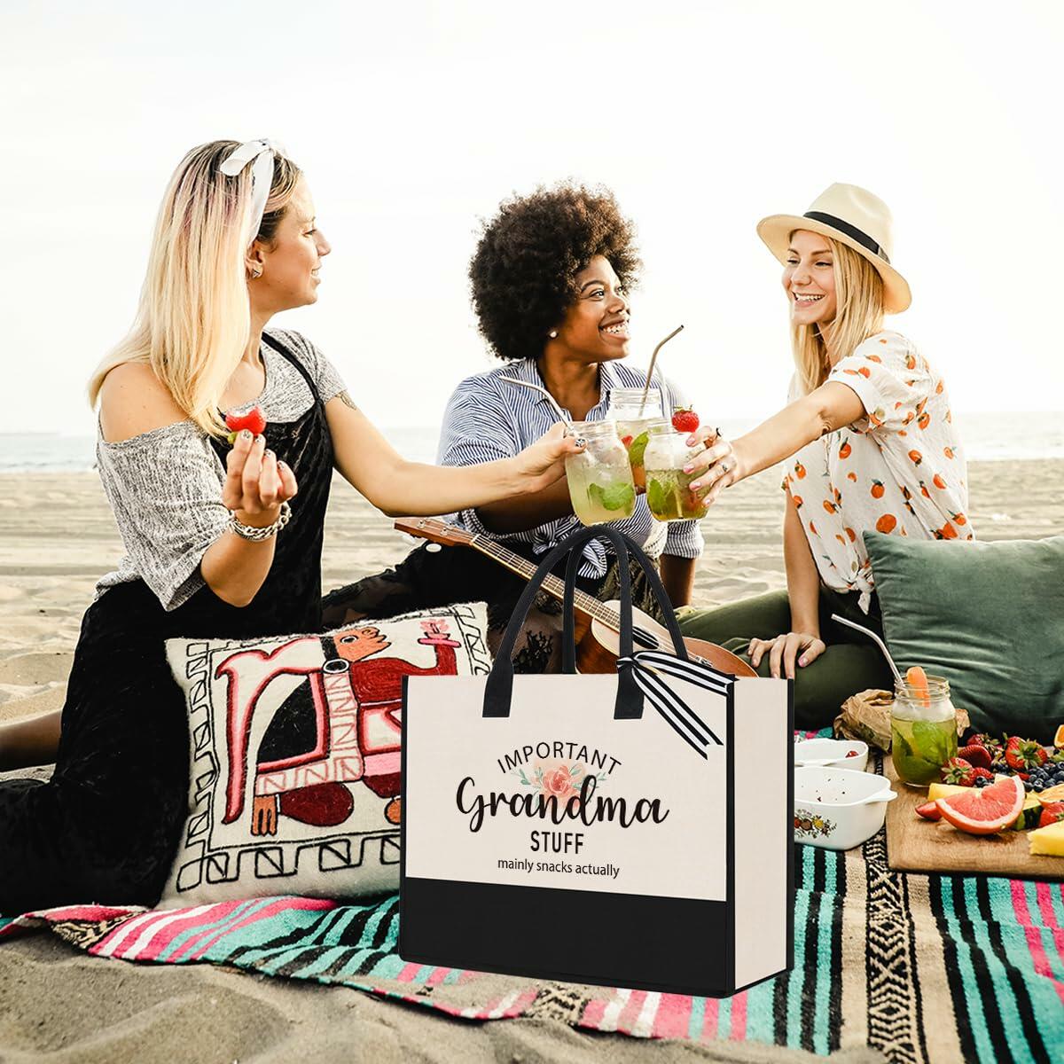 PKW Grandma Gift Tote Bag - Birthday Xmas Mother's Day Gift - From Grandchildren