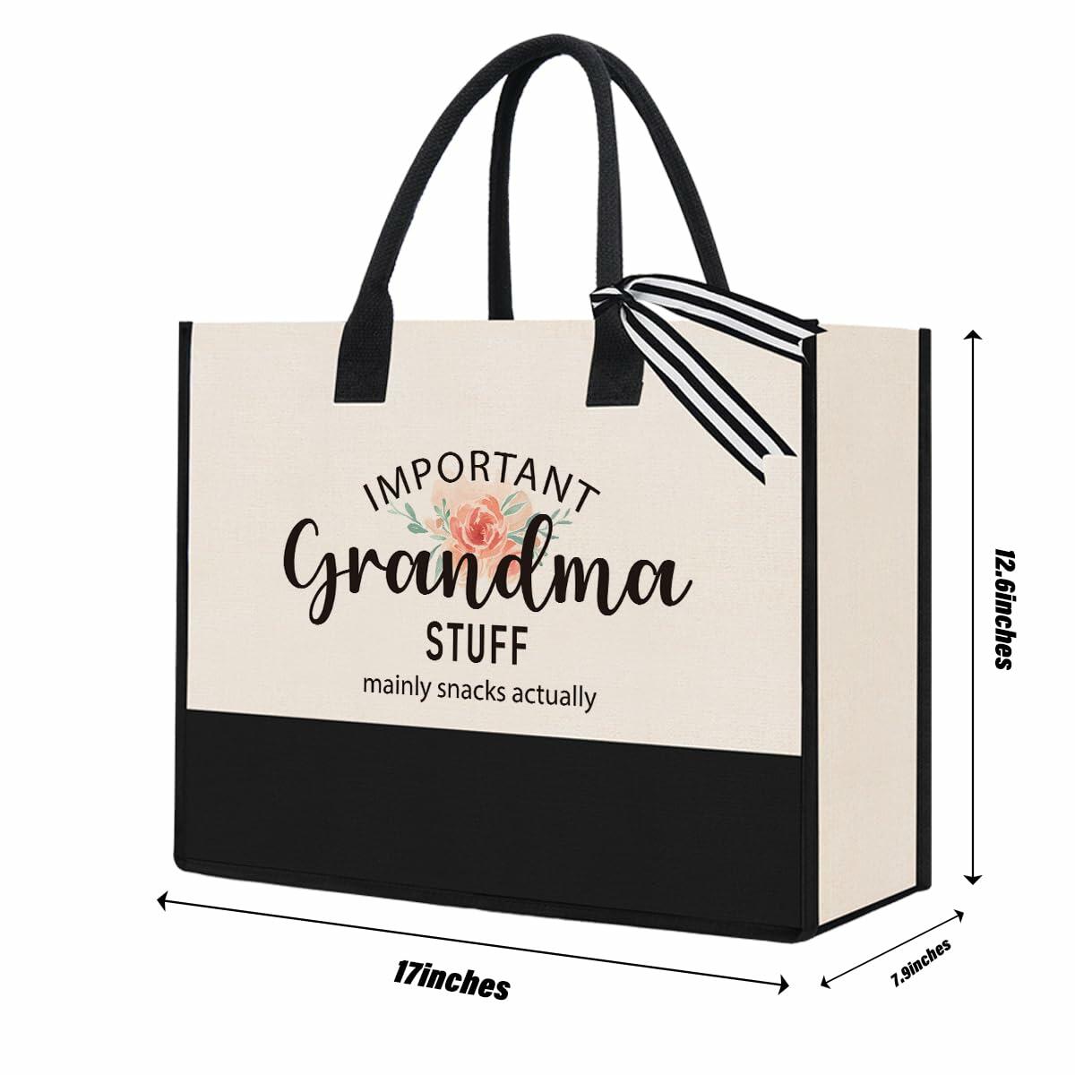 PKW Grandma Gift Tote Bag - Birthday Xmas Mother's Day Gift - From Grandchildren