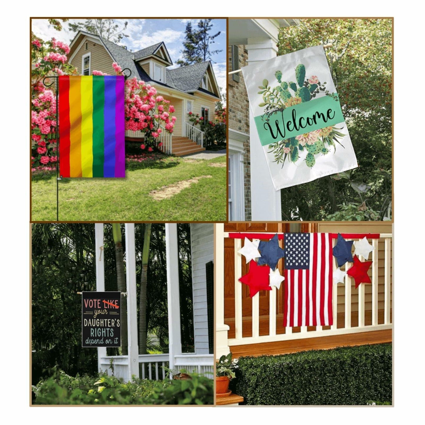 Generic Vote Like Your Daughter House Flag White Decorative Garden Flag