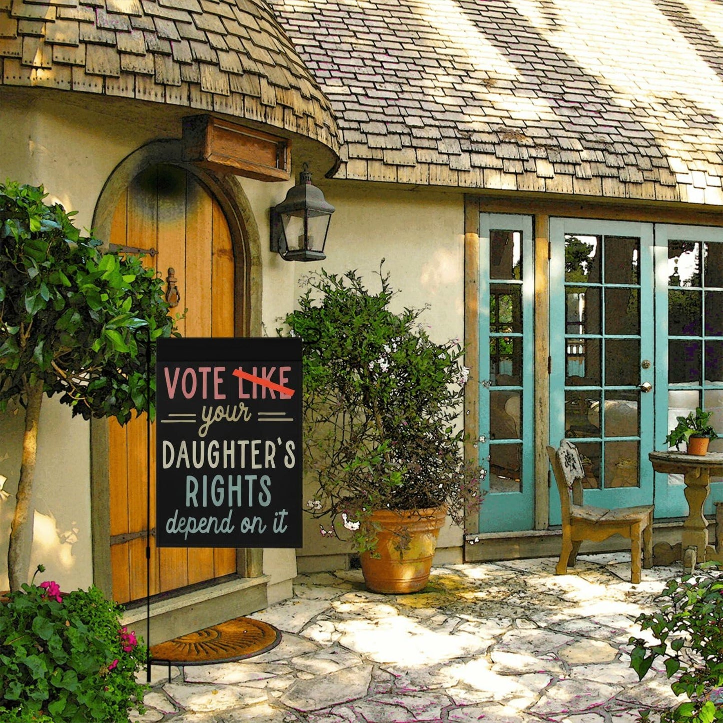 Generic Vote Like Your Daughter House Flag White Decorative Garden Flag