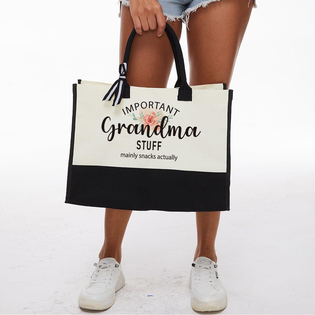 PKW Grandma Gift Tote Bag - Birthday Xmas Mother's Day Gift - From Grandchildren