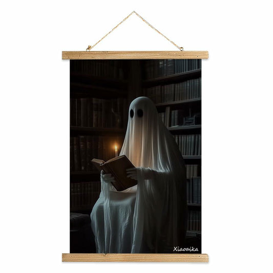 XIAOAIKA Vintage Halloween Ghost Poster 16x23in Linen Canvas Wall Art