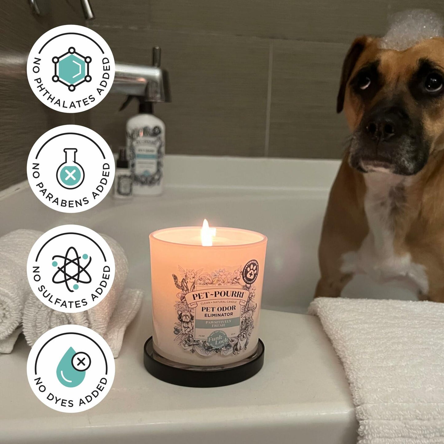Pet-Pourri Pawsitively Fresh Pet Deodorizer Candle 7.5oz Vet Approved