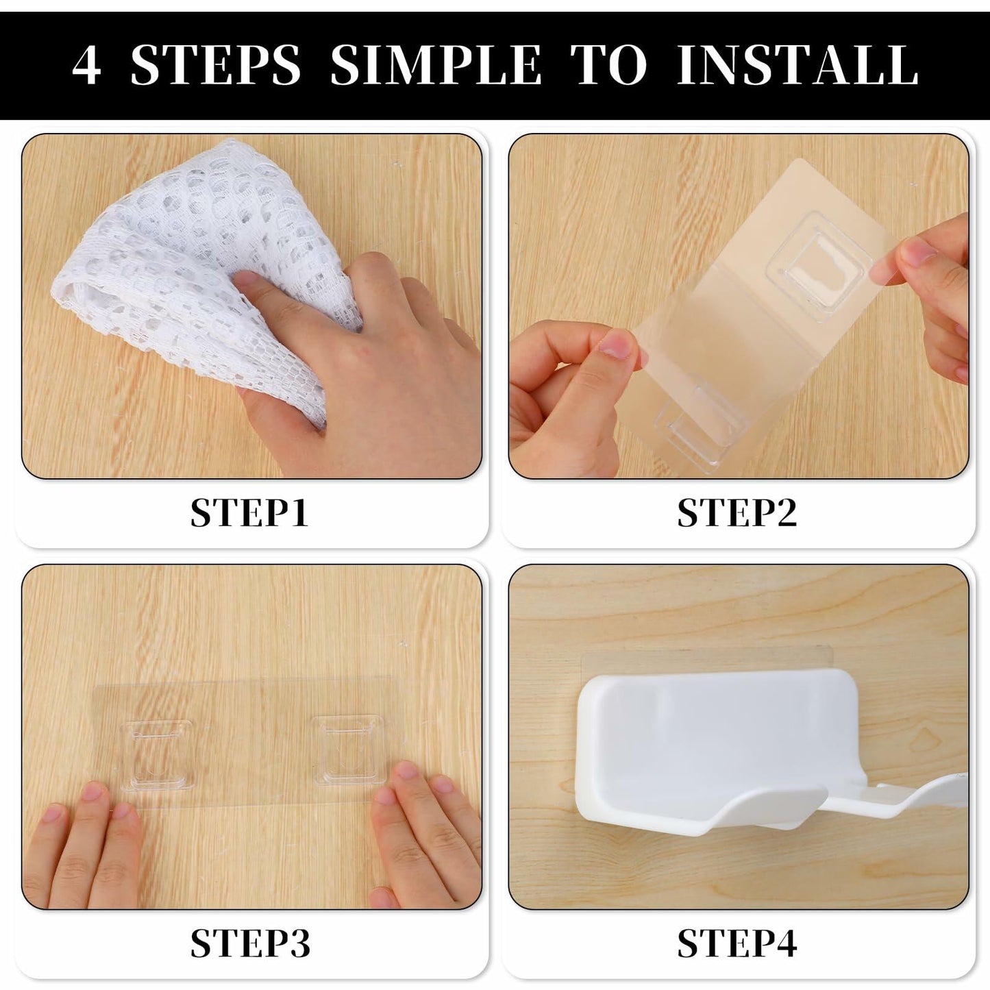 COMNICO Hair Dryer Holder Wall Mount White Self Adhesive Organizer with Cord