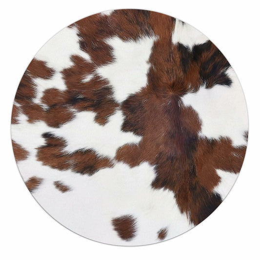 QUICQOD Western Cowhide Texture Mouse Pad 8.7x8.7 Brown White Non-Slip