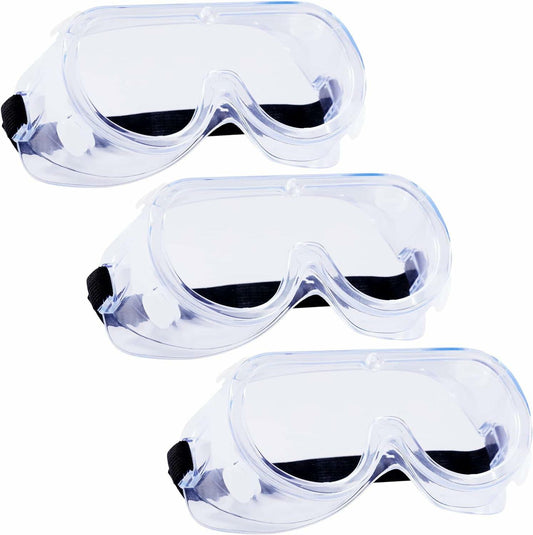 keebomed Safety Goggles 3-Pack Adjustable Soft Chemical Splash Impact