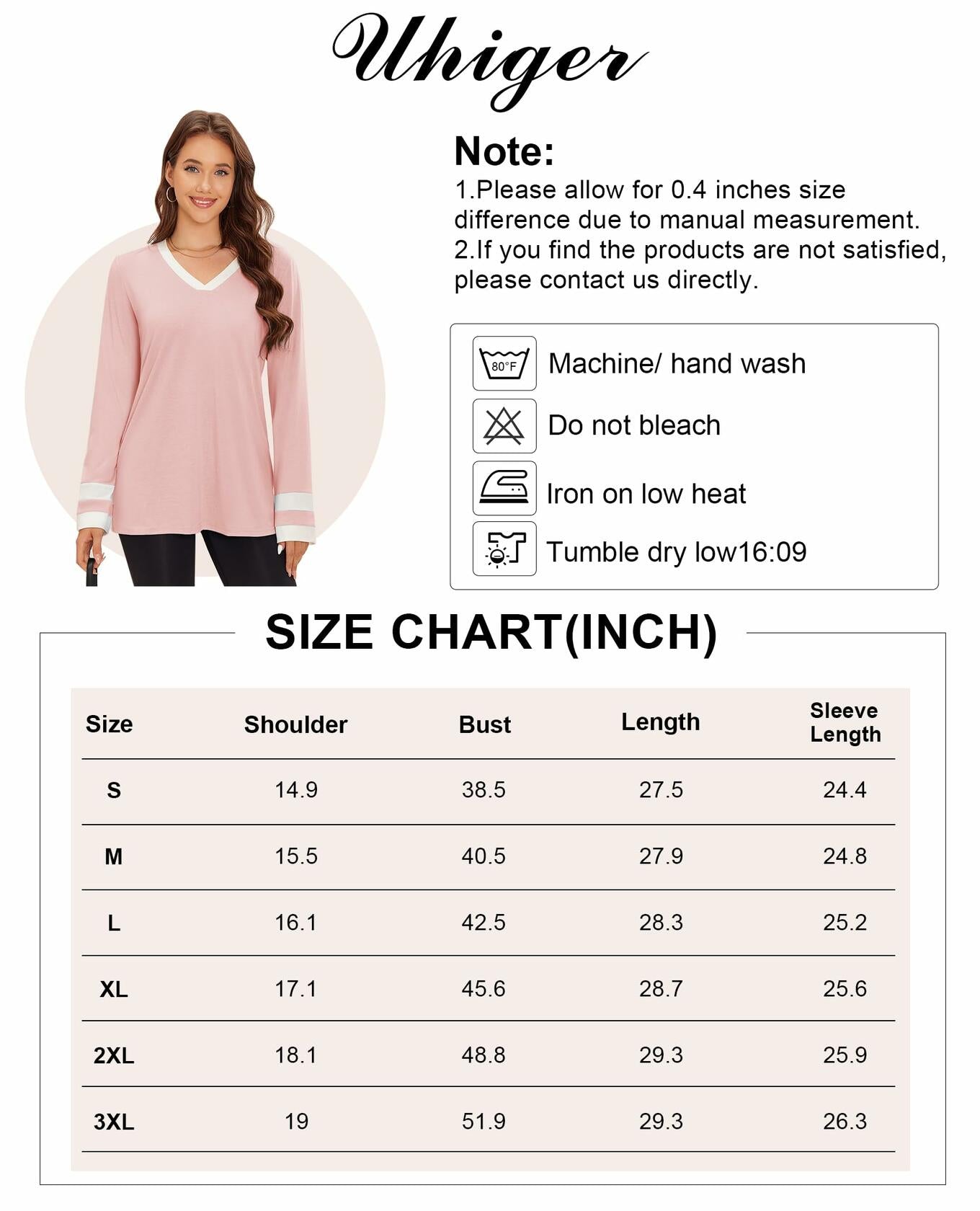 Black V Neck Long Sleeve Tee Women Plus Size S Lightweight Jersey Top