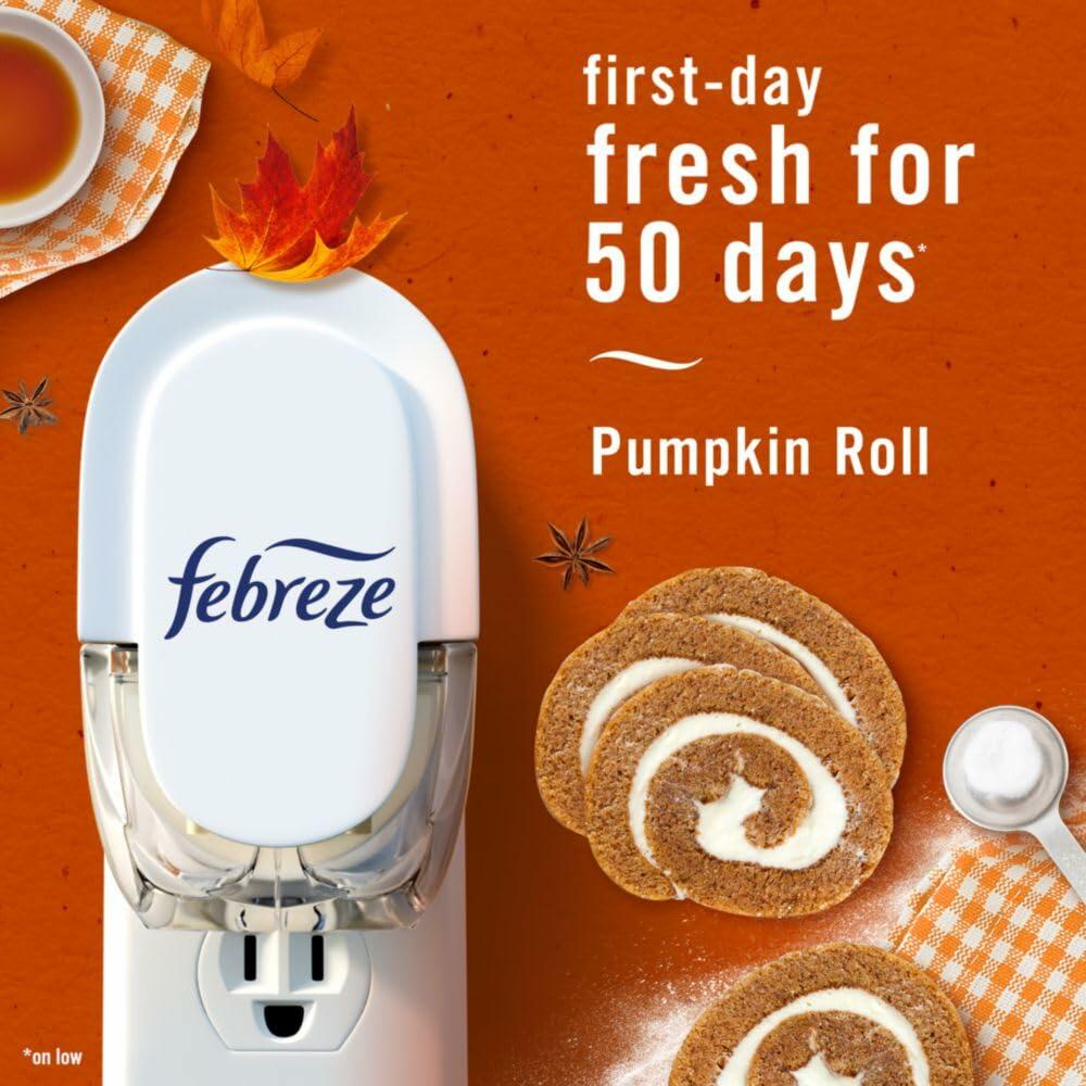 Febreze Plug In Air Freshener Refill Pumpkin Roll Scent 2 Count 0.87oz
