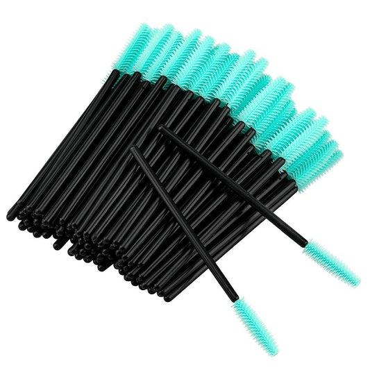 100PCS Silicone Eyelash Brushes Wands Mascara Applicator Makeup Kits Green