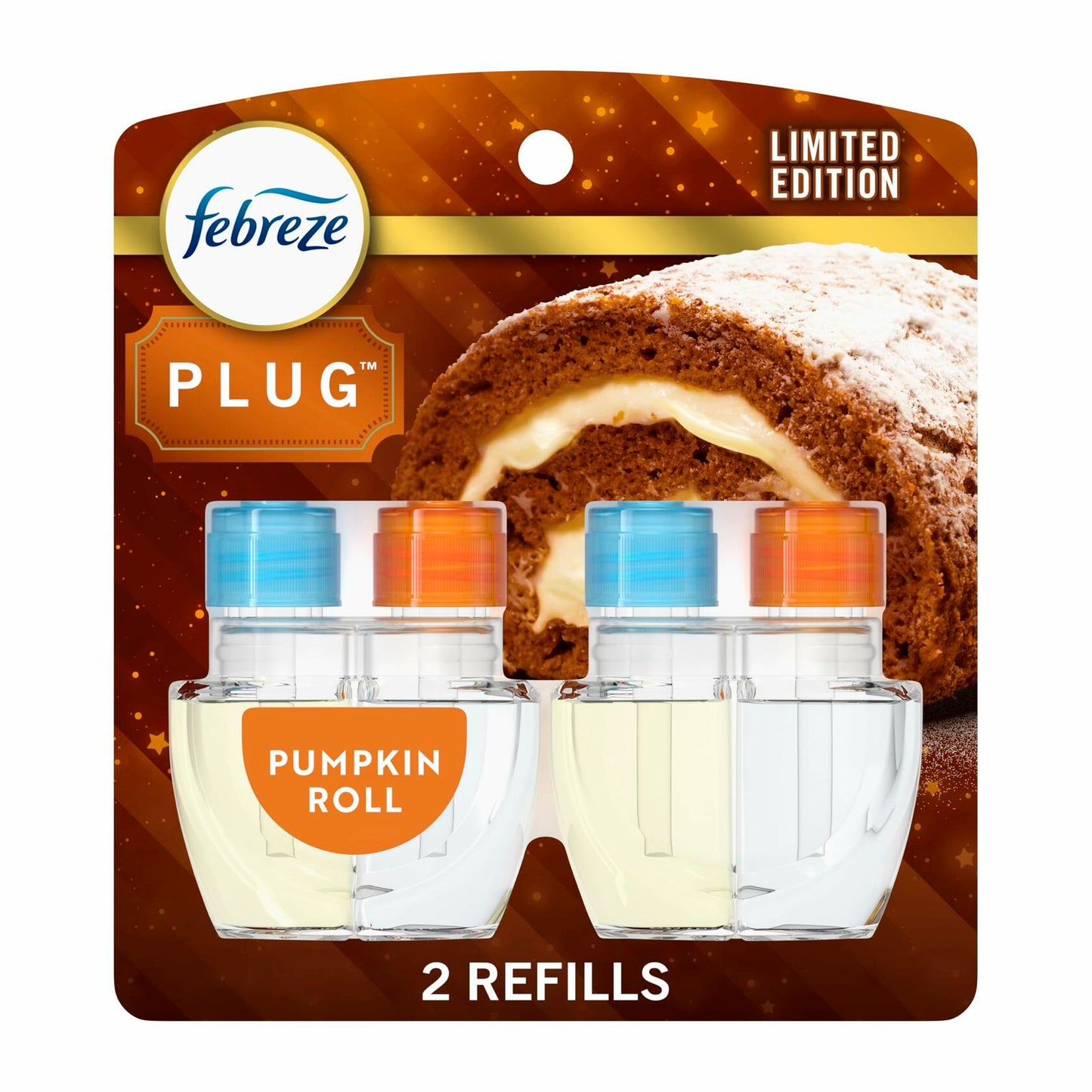 Febreze Plug In Air Freshener Refill Pumpkin Roll Scent 2 Count 0.87oz