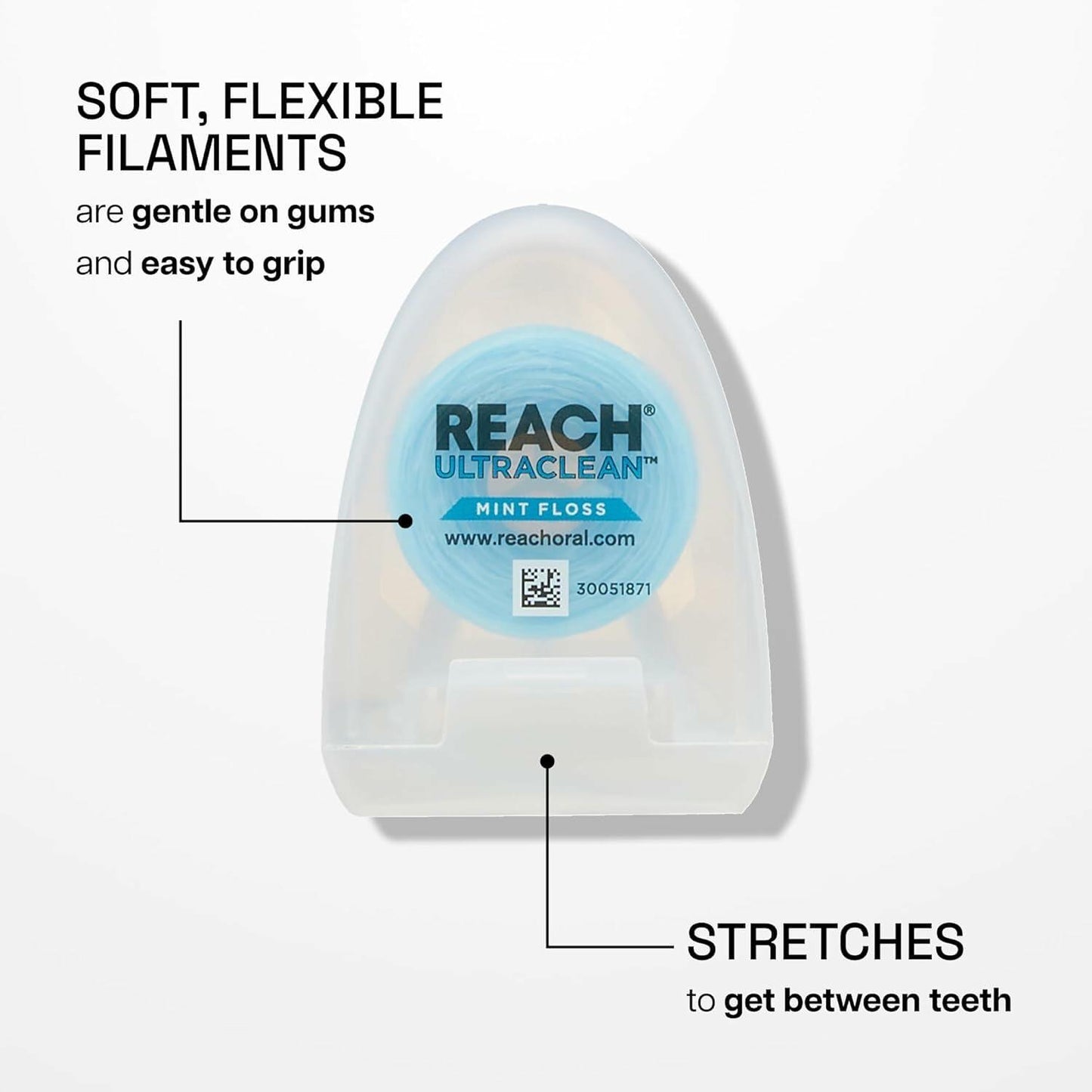 Listerine Ultraclean Waxed Mint Dental Floss 30 Yards - Shred-Resistant, New