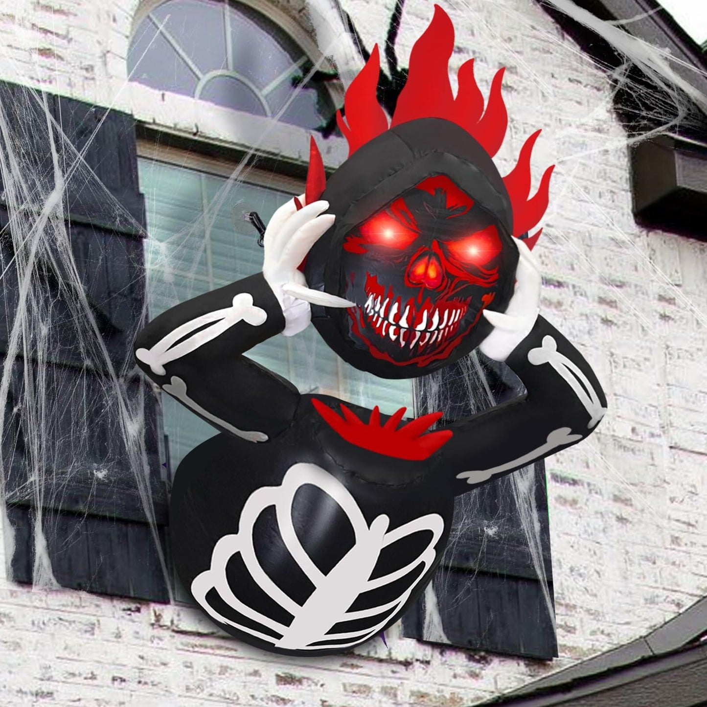 4FT Headless Grim Reaper Inflatable Halloween Decoration with LEDs Outdoor
