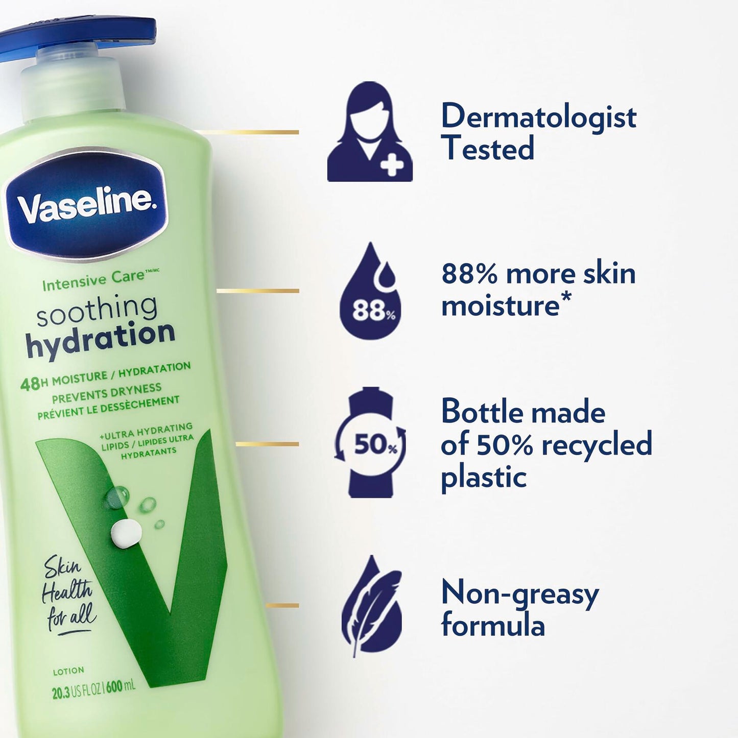 Vaseline Intensive Care Body Lotion Soothing Hydration for Dry Skin 20.3 oz