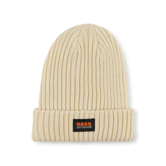 BASS Women's Large Gauge Knit Beanie Hat Ecru One Size
