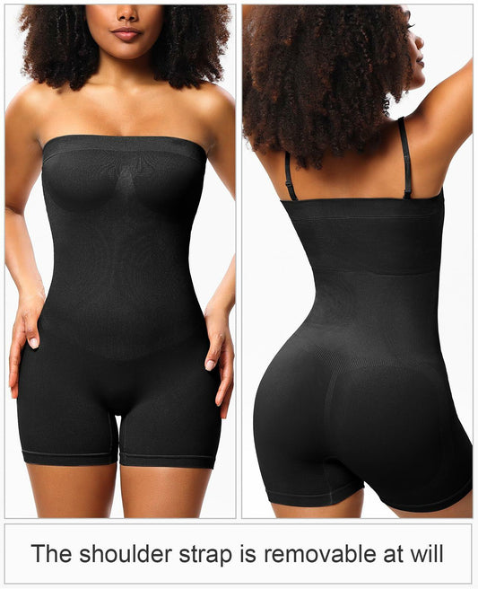 LeapBeast Strapless Shapewear Bodysuit Black L Tummy Control Bra