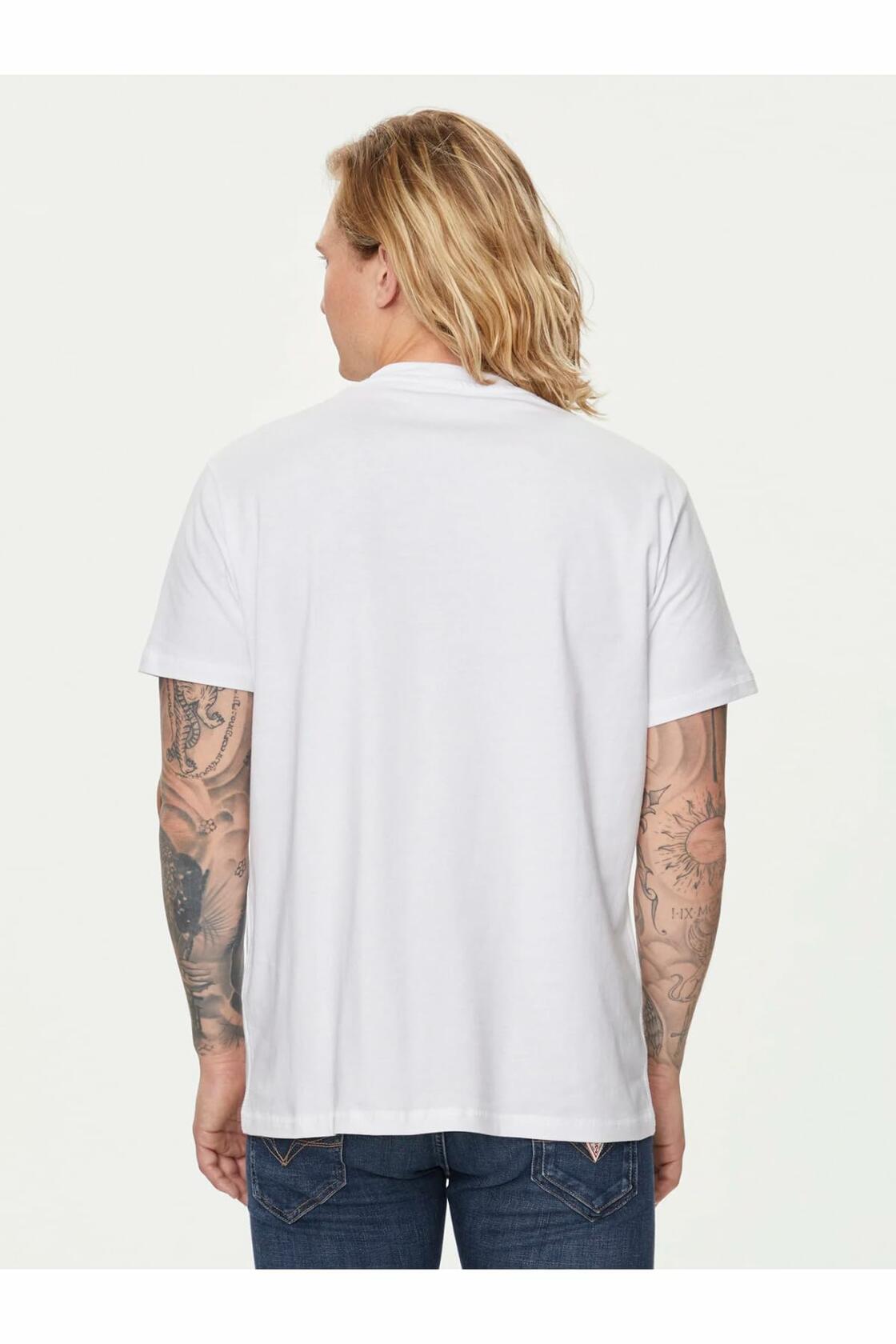 GUESS Men's Eco Crew Neck Abstract Graphic Tee Jet Black Size L