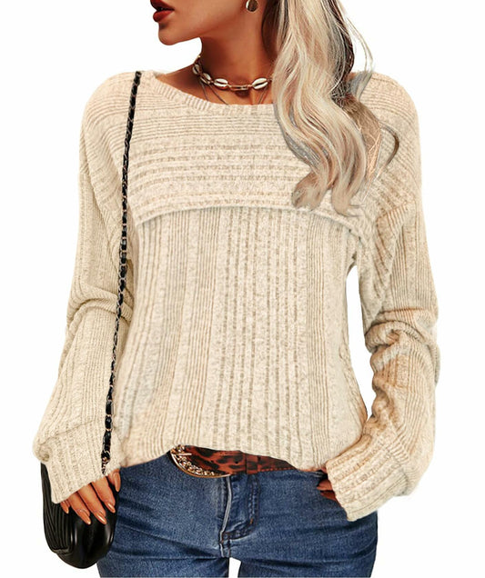 Apricot Womens Crewneck Sweatshirt Fall 2023 Casual Top Size XL