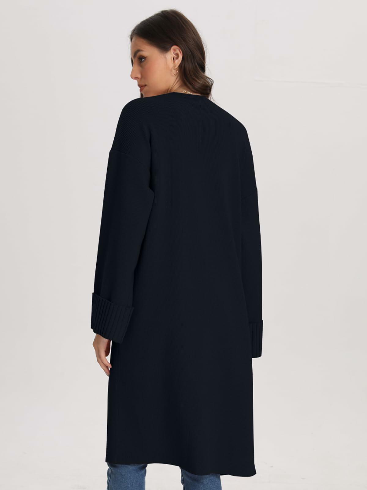 Bloggerlove Women's Black Cardigan Sweater 2024 Fall Oversized Coatigan