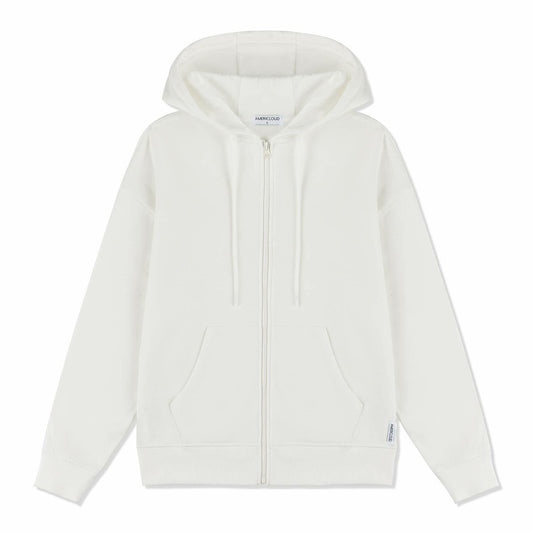 AMERICLOUD Women's Soft Brushed Fleece Zip Up Hoodie White XXL New