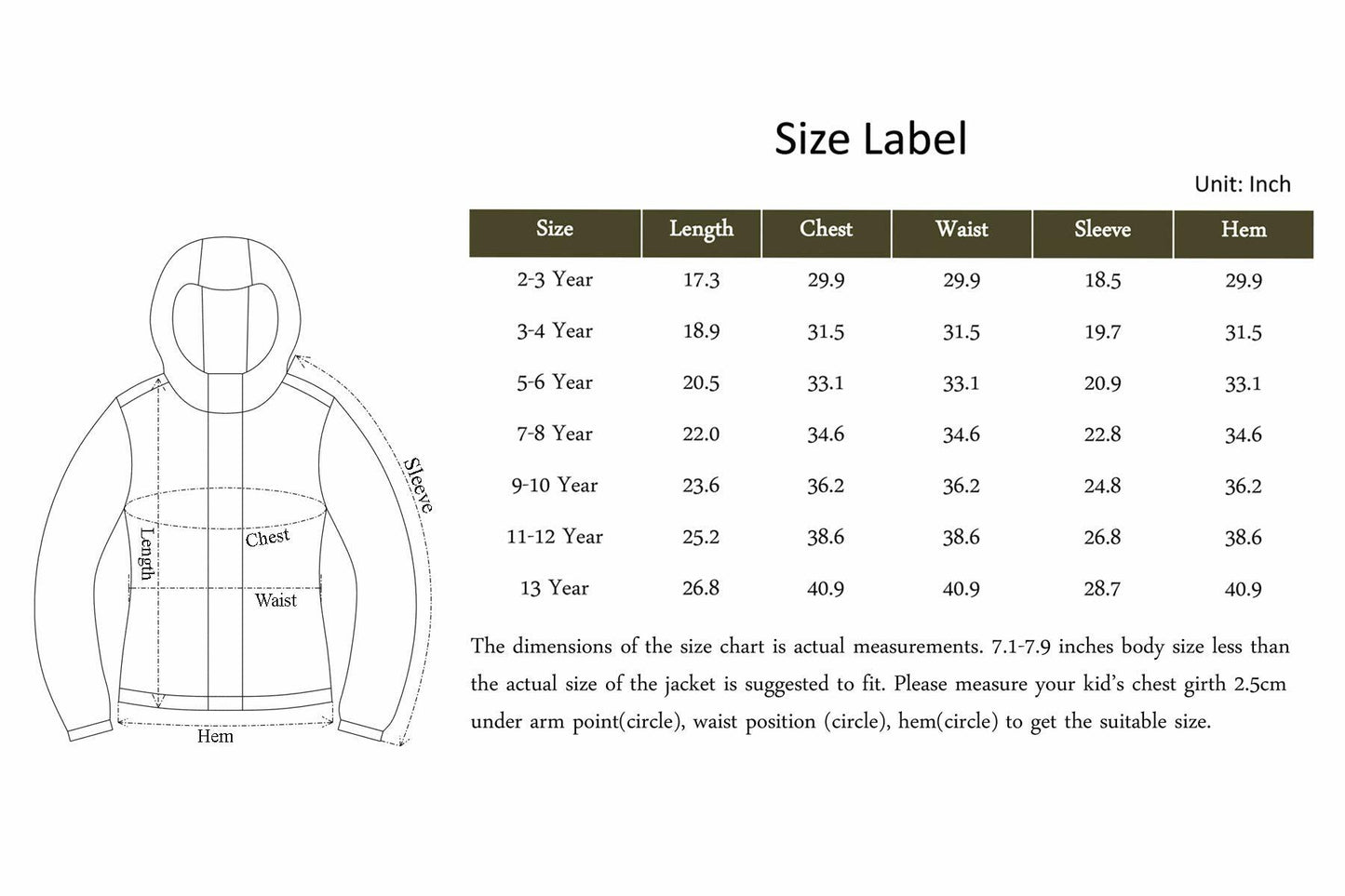 Boys Waterproof Ski Jacket Fleece Lined Windproof Warm Winter Snow Coat