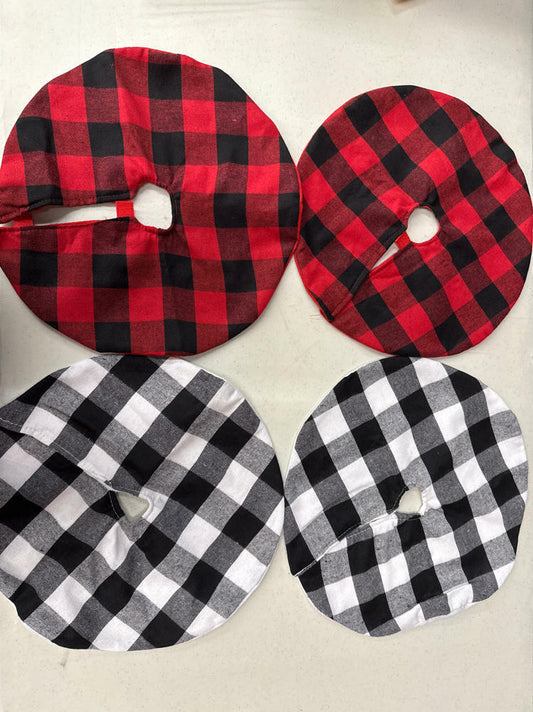 4-Pack Mini Christmas Tree Skirts 15" White Xmas Holiday Decor