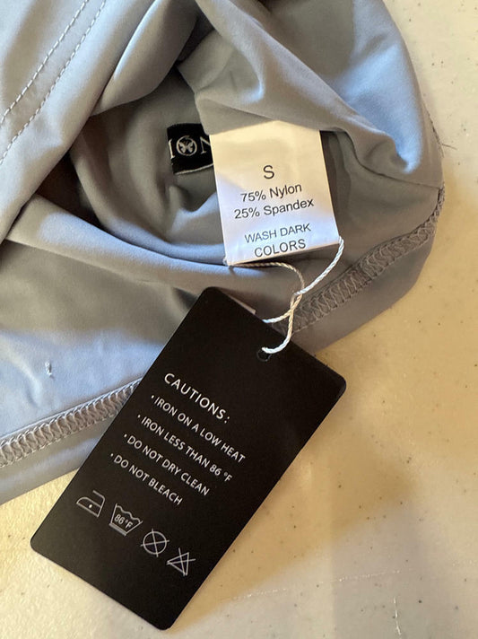 LOMON Women's Scoop Neck Short Sleeve T-Shirt Gray Blue Size S