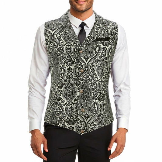 Century Star Men's Gold Vest Steampunk Pirate Western Formal XXL