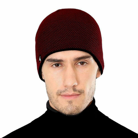 DOANNOTIUM Winter Beanie Skull Cap Warm Knit Lined Toboggan Hat 7-Wine Red