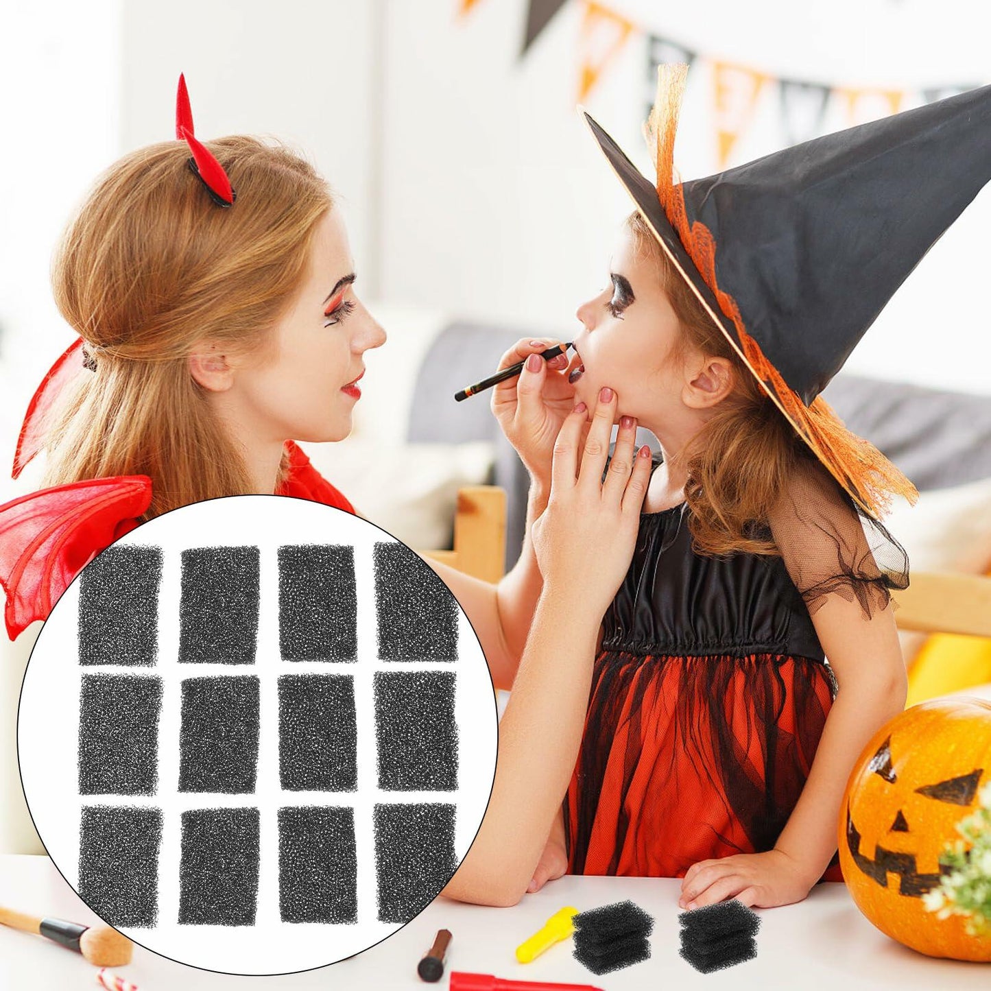 Amosfun 80pcs Halloween Makeup Sponges Scar FX Party Supplies Makeup Tool