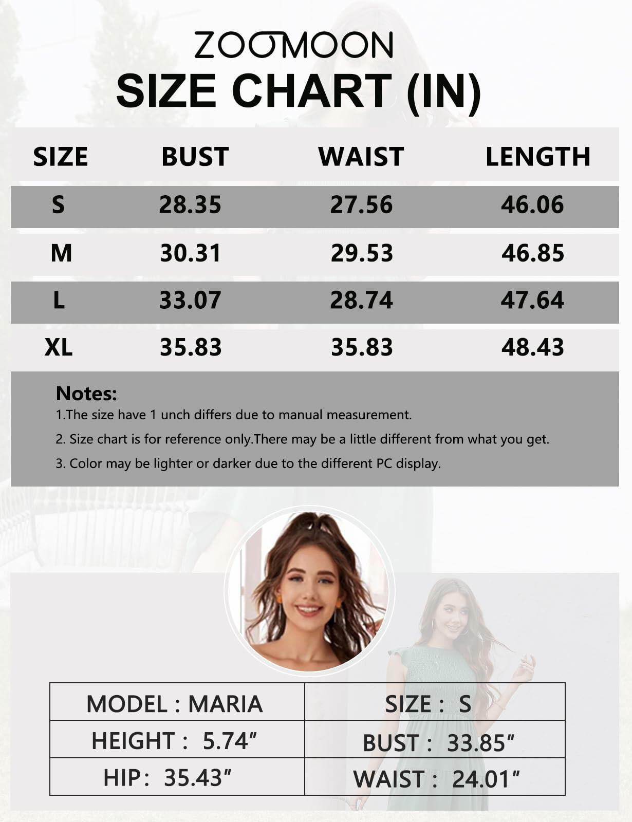 ZOOMOON Women's Maxi Dress Smocked Waist Army Green - Size XL