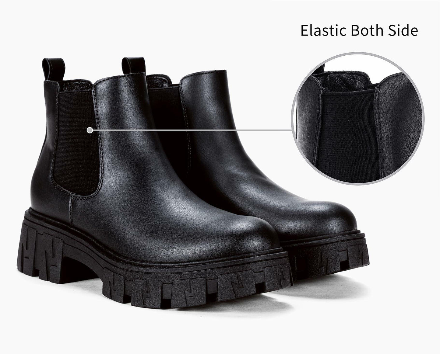 Jeossy Women's Nude Chelsea Combat Boots DJY9620, Platform, Size 9