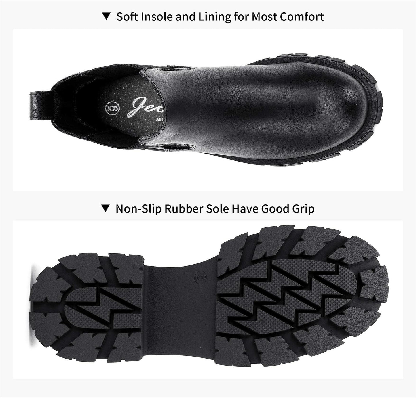 Jeossy Women's Nude Chelsea Combat Boots DJY9620, Platform, Size 9