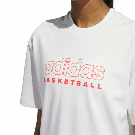 adidas Women's Select Basketball T-Shirt Cloud White/Solar Red