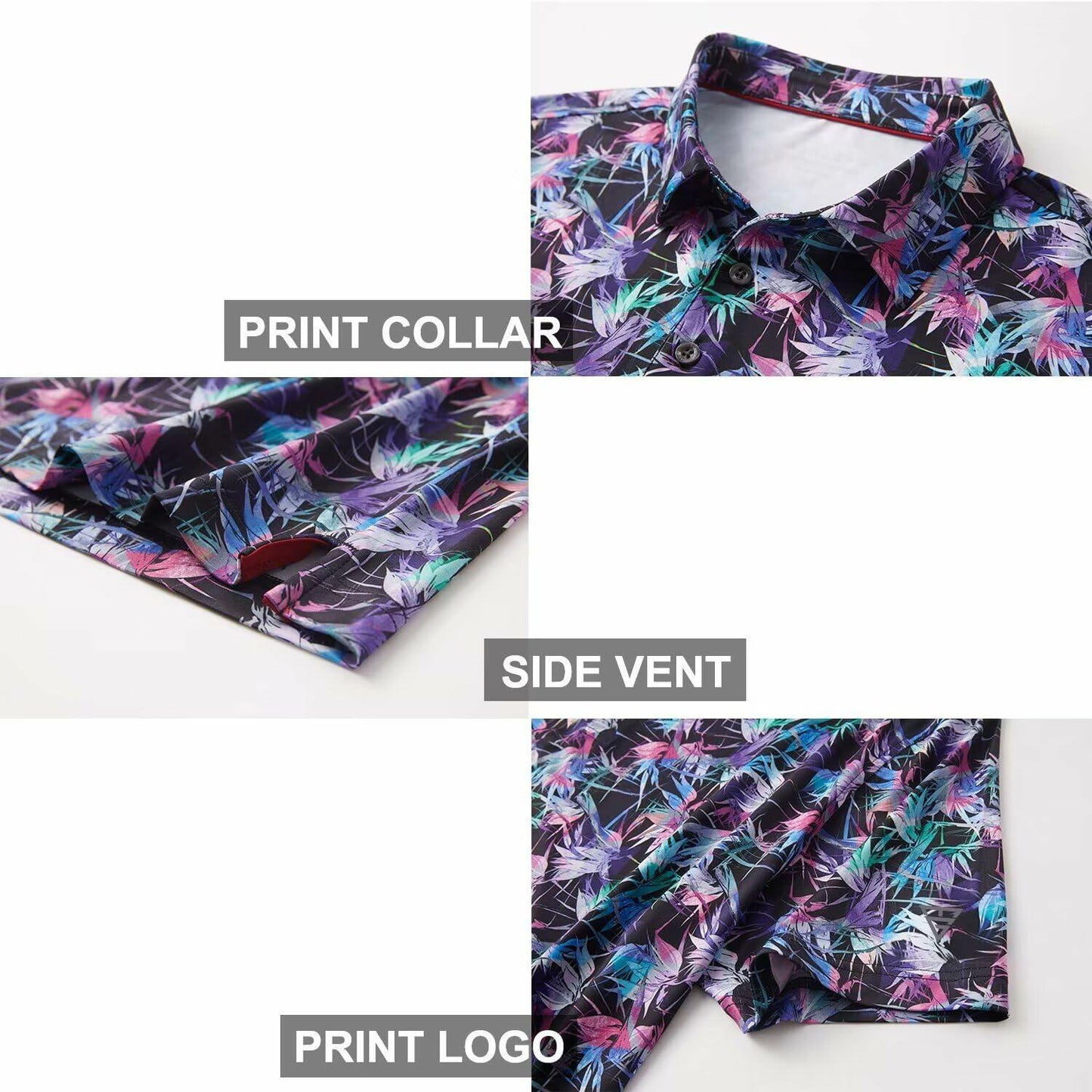 Motley Leaf Men's Dry Fit Golf Polo Shirt Moisture Wicking Size XL