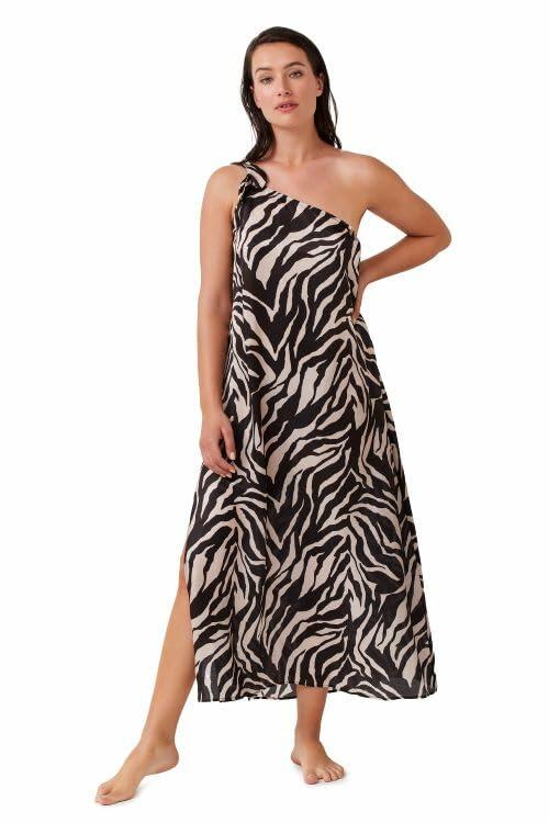 Gottex Women's Wild Nostalgia Over The Shoulder Triangle Top Black Brown - 14