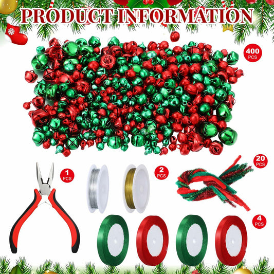 MorningRo 427 Christmas Bell Wreath Ornaments Set Classic DIY Xmas Decor