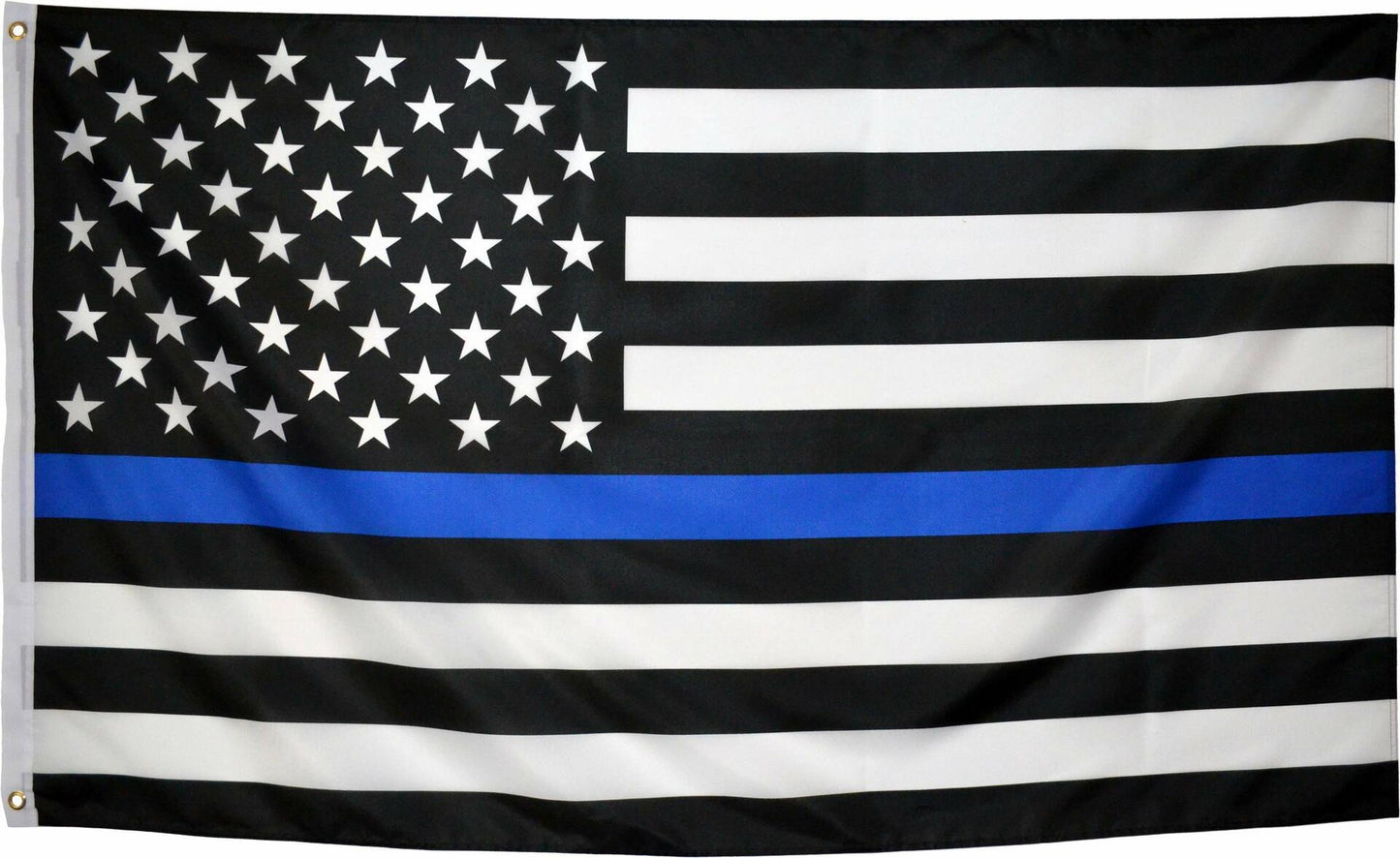 Eugenys Thin Blue Line American Flag 3x5 Ft Black White Blue Durable Grommets