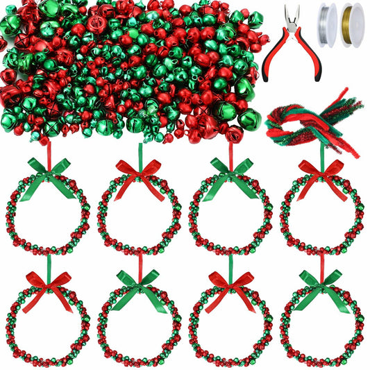 MorningRo 427 Christmas Bell Wreath Ornaments Set Classic DIY Xmas Decor