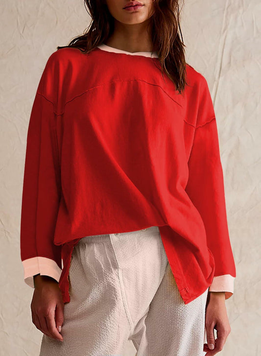 Acelitt Women 2024 Fall Long Sleeve Crewneck Casual Tee Black Small